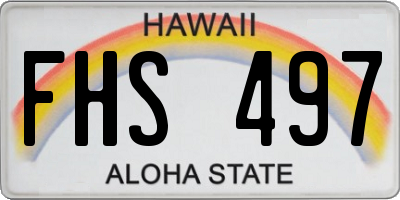 HI license plate FHS497