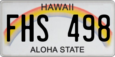 HI license plate FHS498