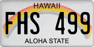 HI license plate FHS499