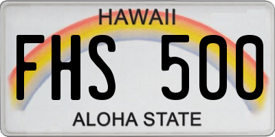 HI license plate FHS500
