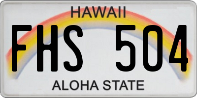 HI license plate FHS504