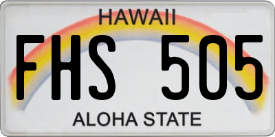 HI license plate FHS505