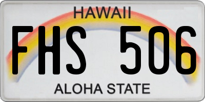 HI license plate FHS506