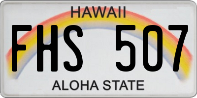 HI license plate FHS507