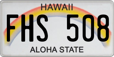 HI license plate FHS508