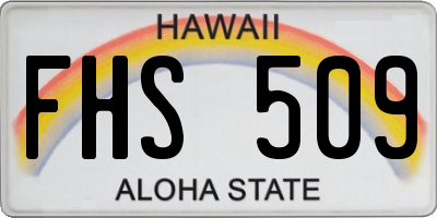HI license plate FHS509