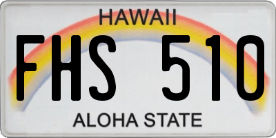 HI license plate FHS510