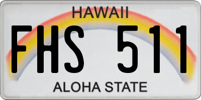HI license plate FHS511