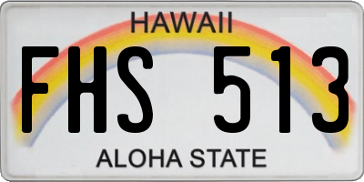 HI license plate FHS513