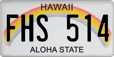 HI license plate FHS514