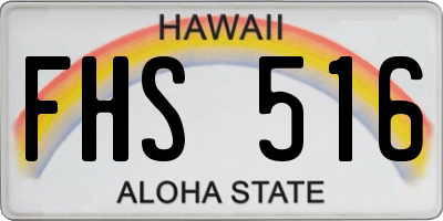 HI license plate FHS516