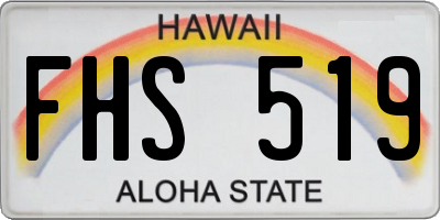 HI license plate FHS519