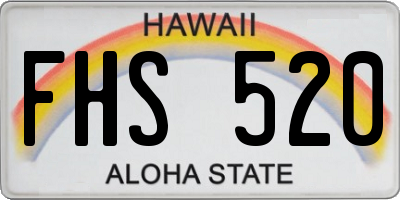 HI license plate FHS520
