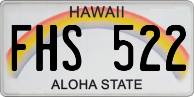 HI license plate FHS522