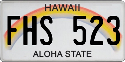 HI license plate FHS523