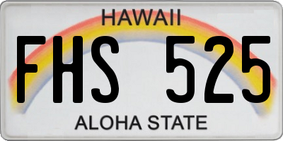 HI license plate FHS525