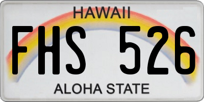 HI license plate FHS526