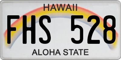 HI license plate FHS528