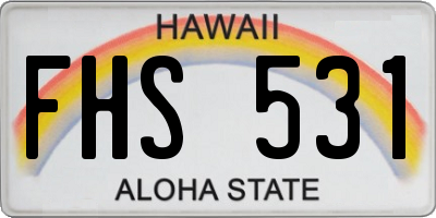 HI license plate FHS531