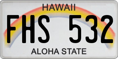 HI license plate FHS532