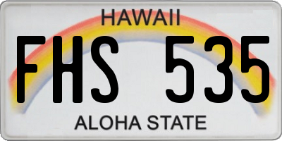 HI license plate FHS535
