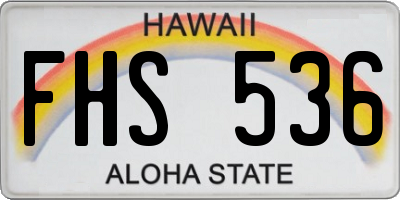 HI license plate FHS536