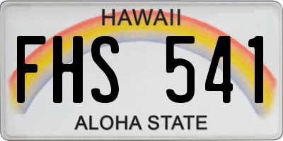 HI license plate FHS541