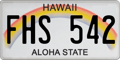 HI license plate FHS542