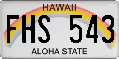 HI license plate FHS543