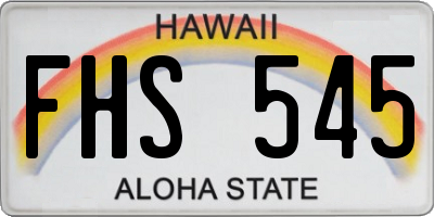 HI license plate FHS545