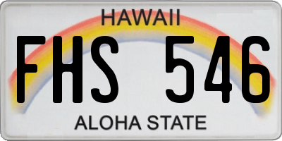 HI license plate FHS546