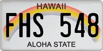 HI license plate FHS548