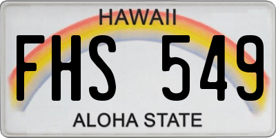 HI license plate FHS549