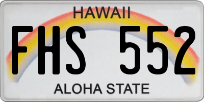 HI license plate FHS552