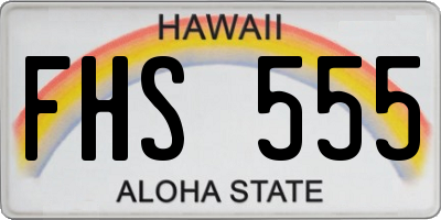 HI license plate FHS555
