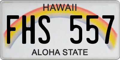 HI license plate FHS557