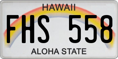 HI license plate FHS558