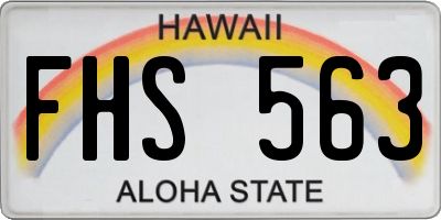 HI license plate FHS563