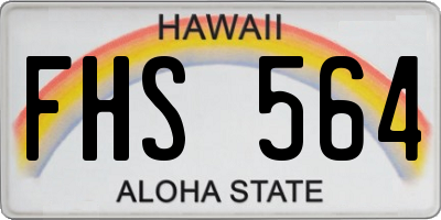 HI license plate FHS564