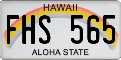 HI license plate FHS565