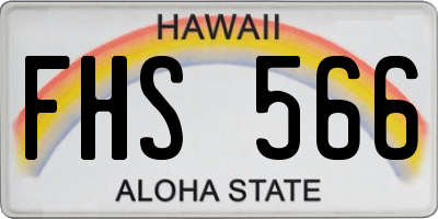 HI license plate FHS566