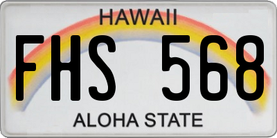 HI license plate FHS568