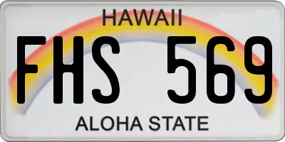 HI license plate FHS569