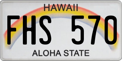 HI license plate FHS570