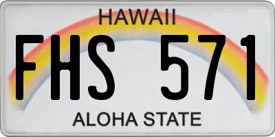 HI license plate FHS571