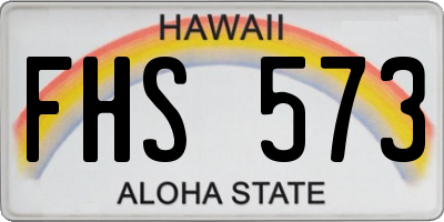 HI license plate FHS573
