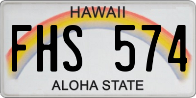 HI license plate FHS574