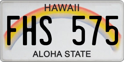 HI license plate FHS575