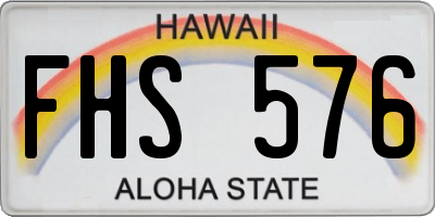 HI license plate FHS576