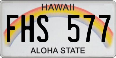 HI license plate FHS577